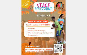 STAGE AUTOMNE 2026/2027 U13 U15 U18 3X3 MIXTE